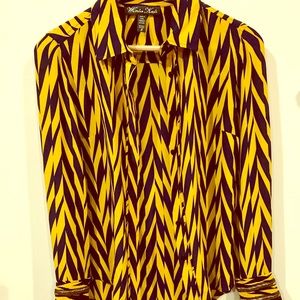 Winter Kate blouse w/modern pattern, beaded cuffs.